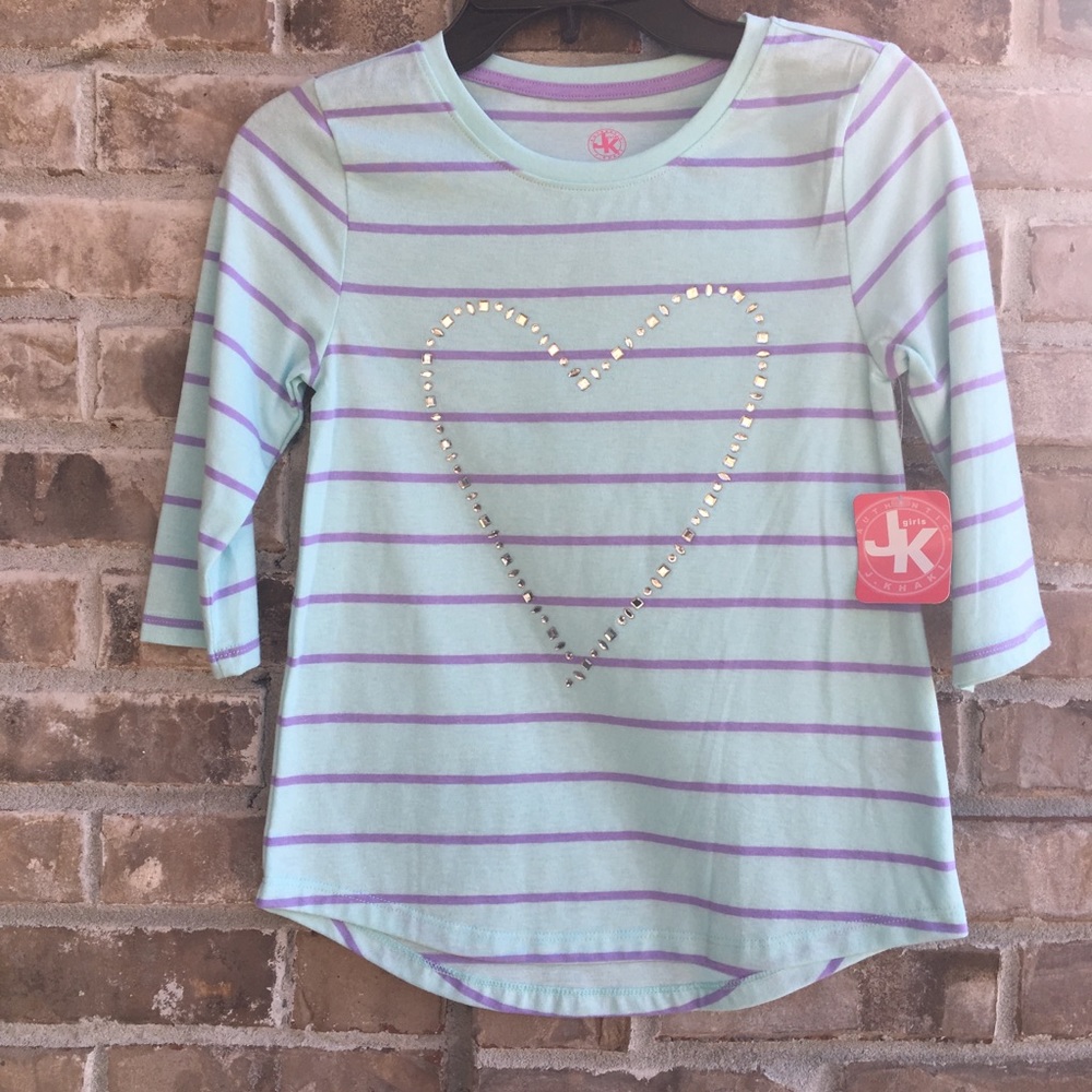 Girls NWT striped embellished top S/7